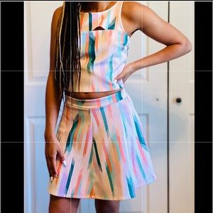 Two piece crop top and skirt